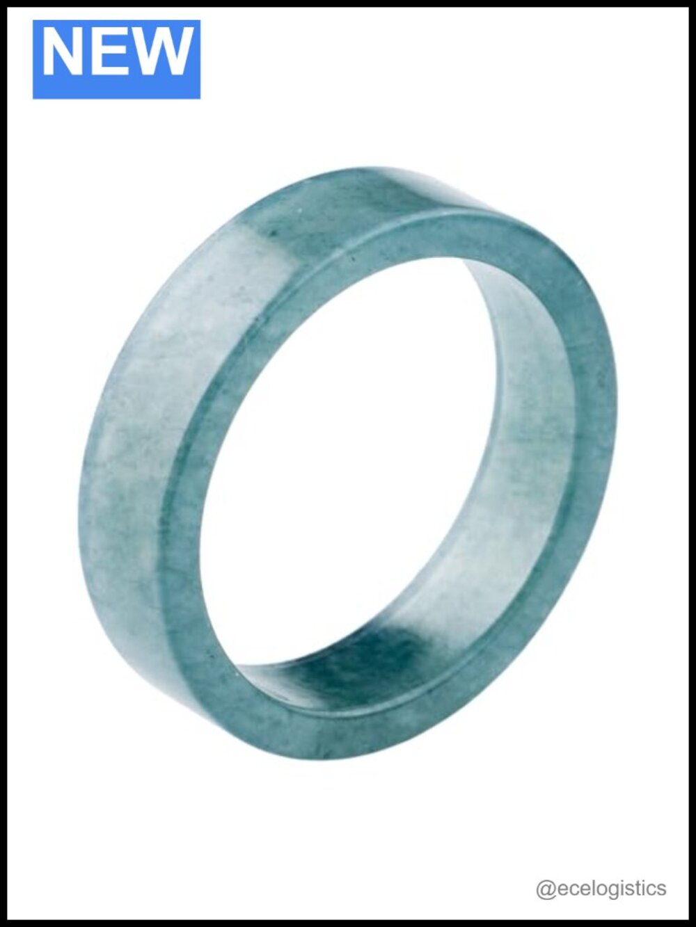 Genuine Jadeite Jade Ring Icy Green Natural Band Polished Minimalist Stackable